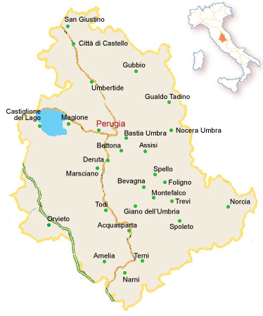 Hotel, Bed and Breakfast, Agriturismo, Appartamenti, Camping in Umbria